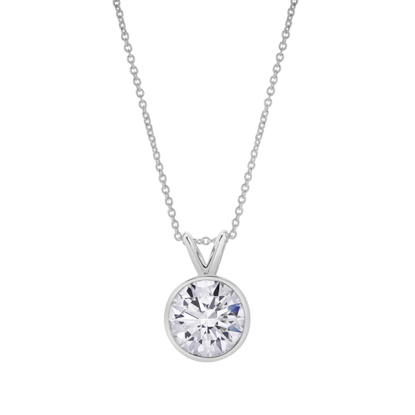 LuvMyJewelry Astral 14K White Gold Round Lab Grown Diamond Pendant - 2.5 Ctw