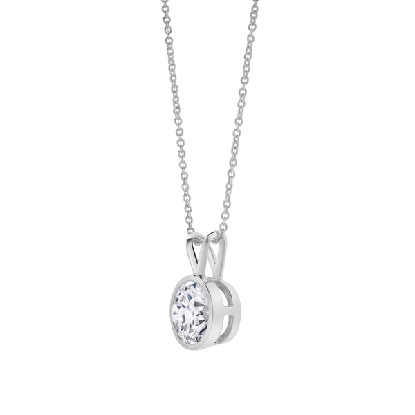 LuvMyJewelry Astral 14K White Gold Round Lab Grown Diamond Pendant - 2 Ctw
