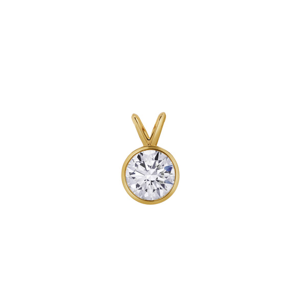 LuvMyJewelry Astral 14K Yellow Gold Round Lab Grown Diamond Pendant - 1.5 Ctw