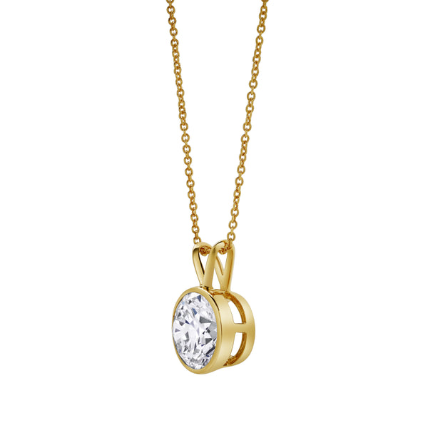 LuvMyJewelry Astral 14K Yellow Gold Round Lab Grown Diamond Pendant - 2.5 Ctw