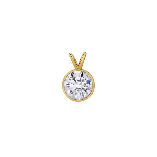 LuvMyJewelry Astral 14K Yellow Gold Round Lab Grown Diamond Pendant - 2.5 Ctw