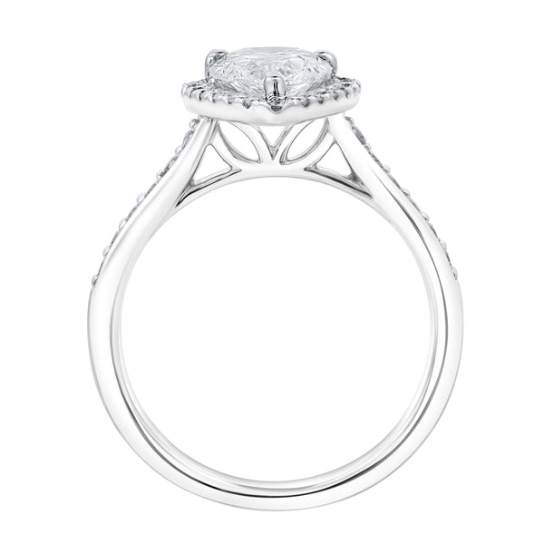 LuvMyJewelry Athena 14K White Gold Pear Lab Grown Diamond Halo Engagement Ring - 2.2 Ct