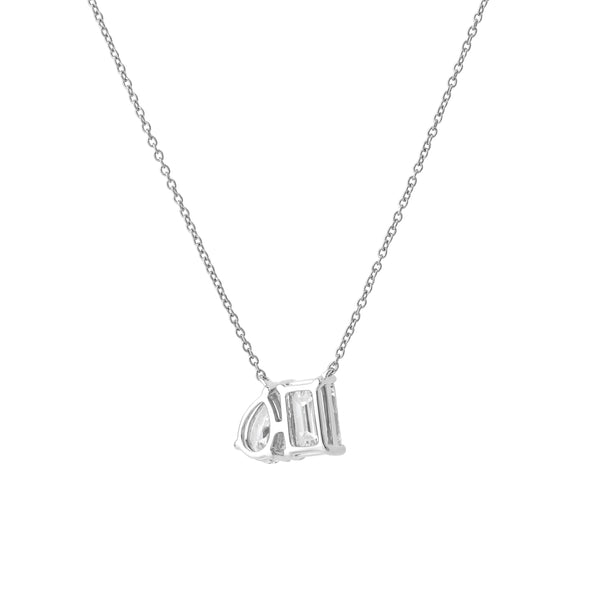 LuvMyJewelry Aurelia 14K White Gold Lab Grown Diamond Toi Et Moi Necklace – 2 Ct
