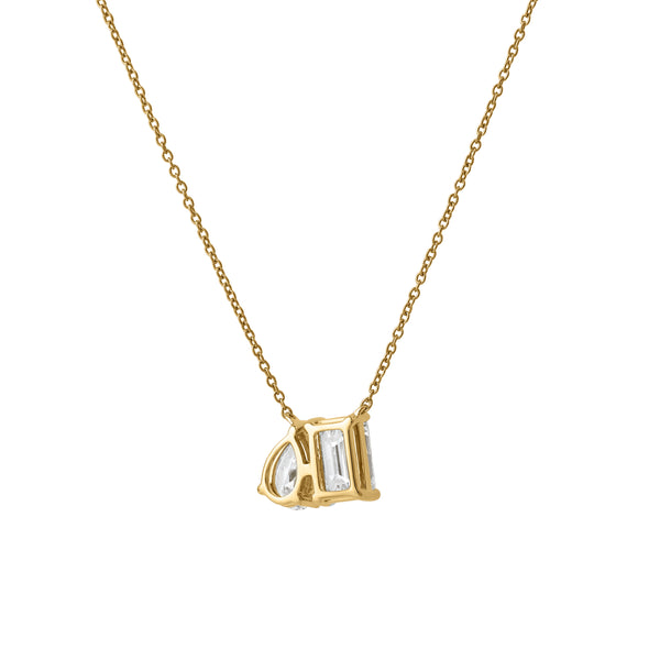 LuvMyJewelry Aurelia 14K Yellow Gold Lab Grown Diamond Toi Et Moi Necklace – 1 Ct