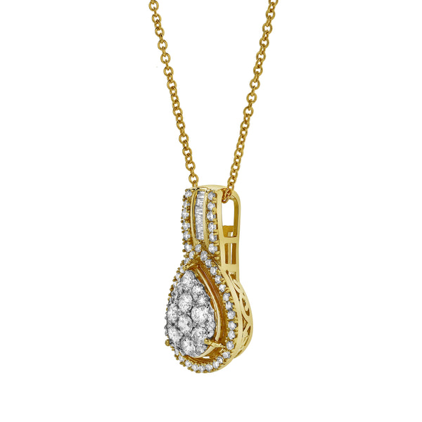 LuvMyJewelry Aurora Pear Diamond Pendant In 10K Yellow Gold