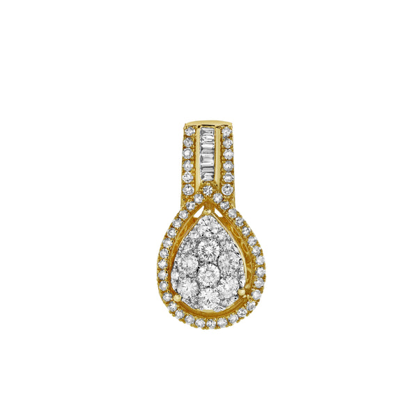 LuvMyJewelry Aurora Pear Diamond Pendant In 10K Yellow Gold