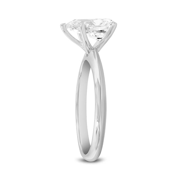 LuvMyJewelry Ava 14K White Gold Pear Lab Grown Diamond Solitaire Ring - 1.5 Ct