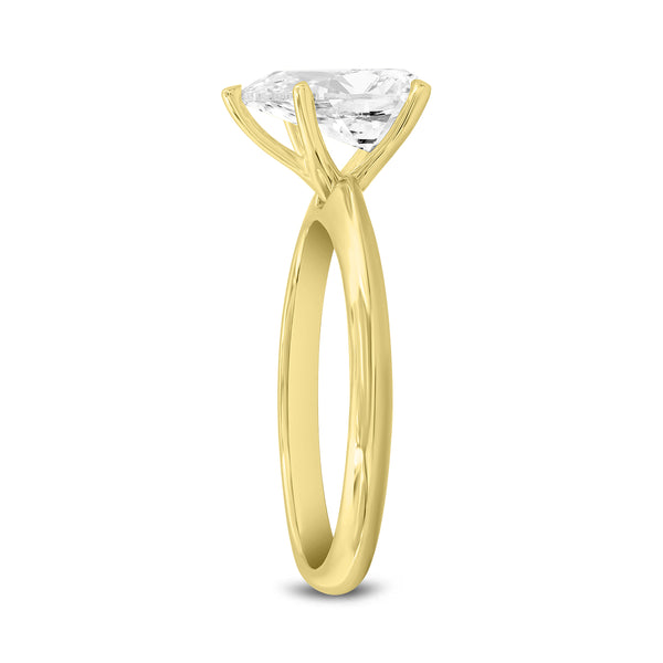 LuvMyJewelry Ava 14K Yellow Gold Pear Lab Grown Diamond Solitaire Ring - 1.5 Ct