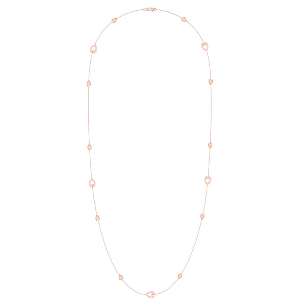 LuvMyJewelry Avani Open Raindrop Layered Diamond Necklace In 14K Rose Gold Vermeil On Sterling Silver