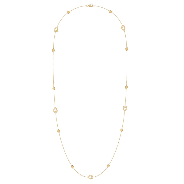 LuvMyJewelry Avani Open Raindrop Layered Diamond Necklace In 14K Yellow Gold Vermeil On Sterling Silver