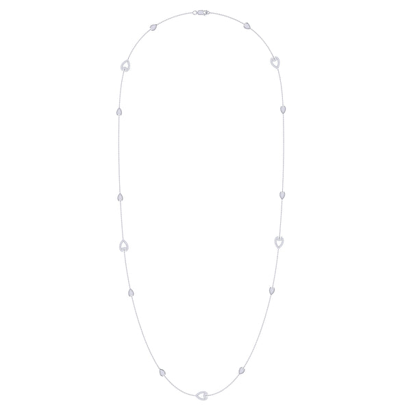 LuvMyJewelry Avani Open Raindrop Layered Diamond Necklace In Sterling Silver