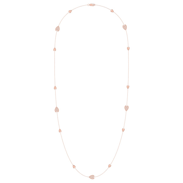 LuvMyJewelry Avani Raindrop Layered Diamond Necklace In 14K Rose Gold Vermeil On Sterling Silver