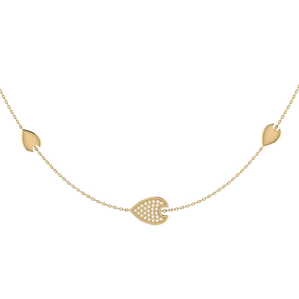 LuvMyJewelry Avani Raindrop Layered Diamond Necklace in 14K Yellow Gold Vermeil on Sterling Silver