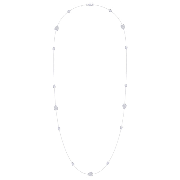 LuvMyJewelry Avani Raindrop Layered Diamond Necklace In Sterling Silver
