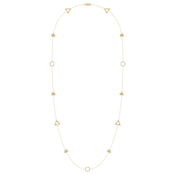 LuvMyJewelry Avani Skyline Geometric Layered Diamond Necklace In 14K Yellow Gold Vermeil On Sterling Silver