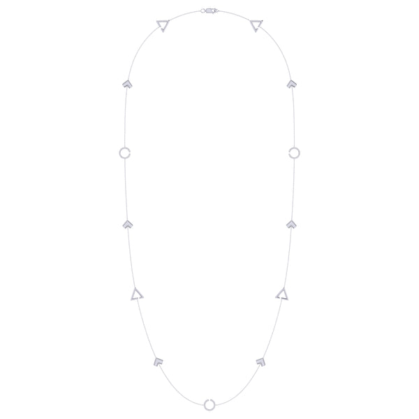 LuvMyJewelry Avani Skyline Geometric Layered Diamond Necklace In Sterling Silver