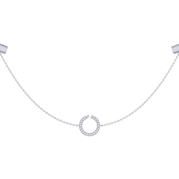 LuvMyJewelry Avani Skyline Geometric Layered Diamond Necklace in Sterling Silver