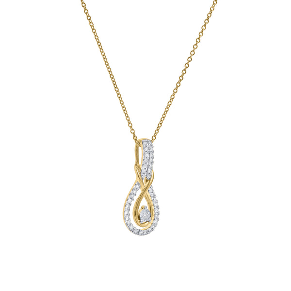 LuvMyJewelry Aveline 14K Yellow Gold Diamond Pendant – 0.13 CTW