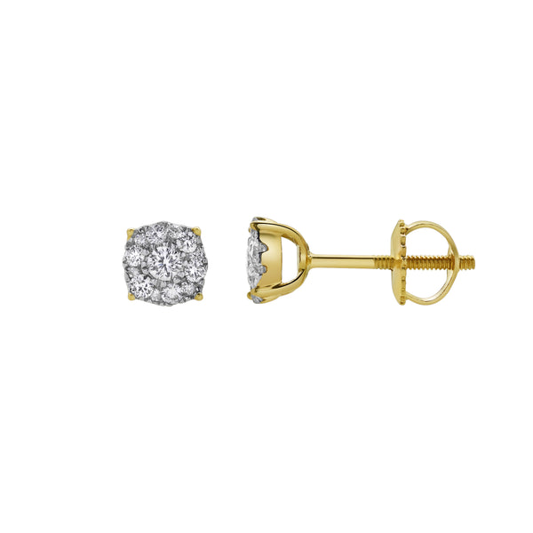 LuvMyJewelry Ballmore 10K Yellow Gold Diamond Unisex Earrings - 0.22 Cts