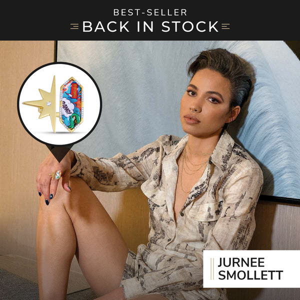 LuvMyJewelry Bang Bang Half Star Diamond Mosaic Open Ring In 14K Yellow Gold Plated Sterling Silver