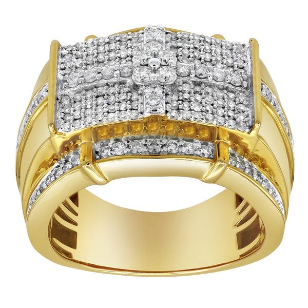 LuvMyJewelry Banner Of Bling Diamond 1.24 (ct. Wt.) 14K Yellow Gold Ring