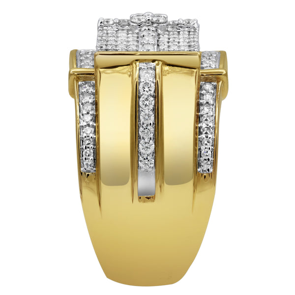 LuvMyJewelry Banner Of Bling Diamond 1.24 (ct. Wt.) 14K Yellow Gold Ring