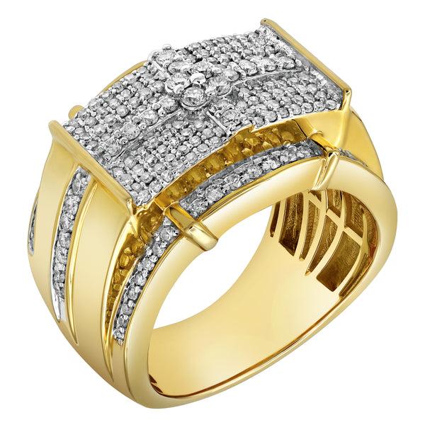 LuvMyJewelry Banner of Bling Diamond 1.24 (ct. wt.) 14K Yellow Gold Ring