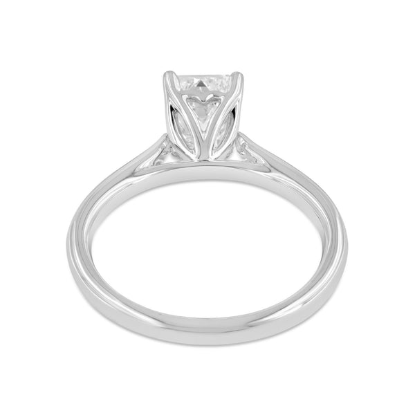 LuvMyJewelry Baroness 14K White Gold Emerald Cut Lab Grown Diamond Engagement Ring - 1.52 Ctw