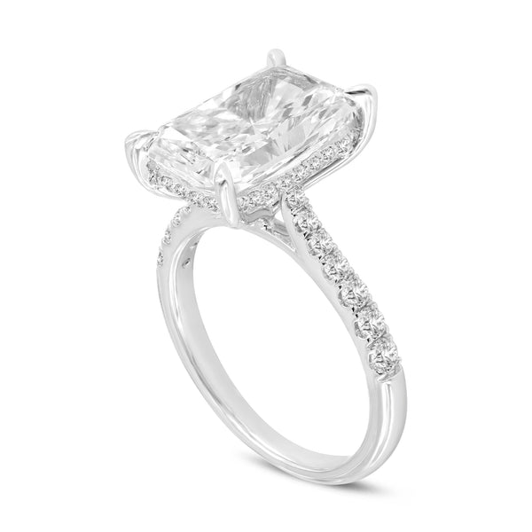 LuvMyJewelry Bayan 14K White Gold Radiant Cut Lab Grown Diamond Hidden Halo Engagement Ring - 5.5 Ct LuvMyJewelry Bayan 14K White Gold Radiant Cut Lab Grown Diamond Hidden Halo Engagement Ring - 5.5 Ct