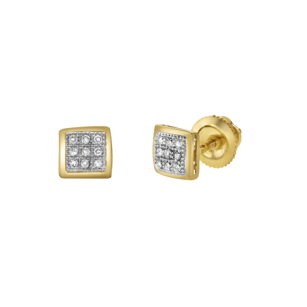 LuvMyJewelry Beamz Diamond 0.05 ct. tw.10K Yellow Gold Earrings