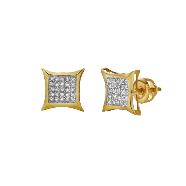 LuvMyJewelry Belejar 10K Yellow Gold Diamond Unisex Earrings - 0.12 Cts