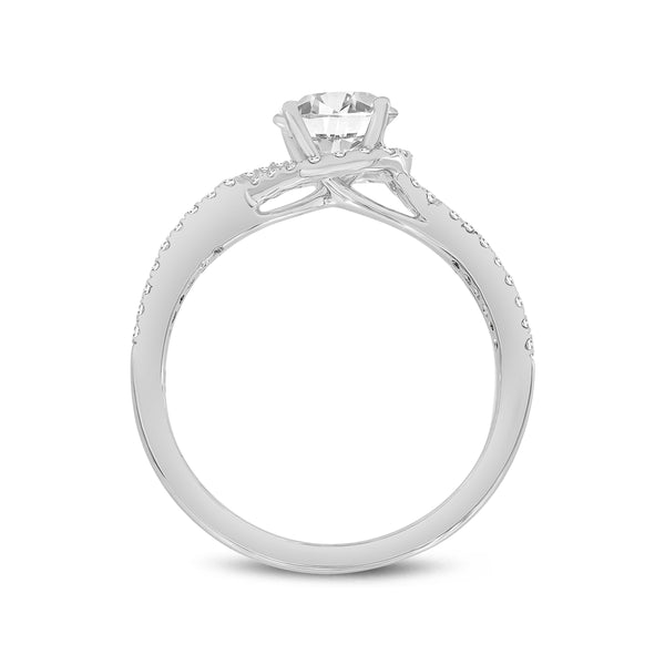 LuvMyJewelry Bijou 14K White Gold Round Cut Lab Grown Round Diamond Halo Engagement Ring - 2.25 Ct