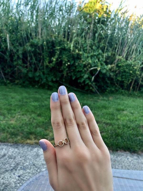 LuvMyJewelry Binoculars Infinity Diamond Ring In 14K Yellow Gold Vermeil On Sterling Silver