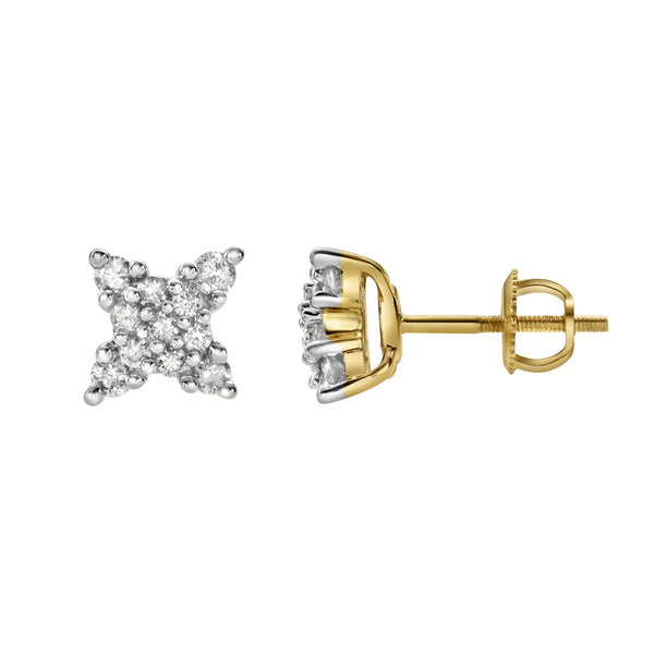 LuvMyJewelry Bladez Diamond 0.44 Ct. Tw. 14K Yellow Gold Earrings