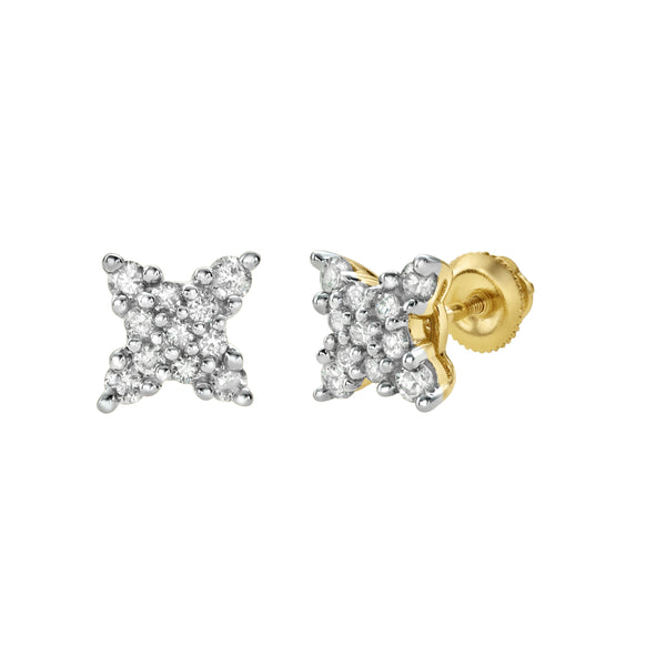 LuvMyJewelry Bladez Diamond 0.44 ct. tw. 14K Yellow Gold Earrings