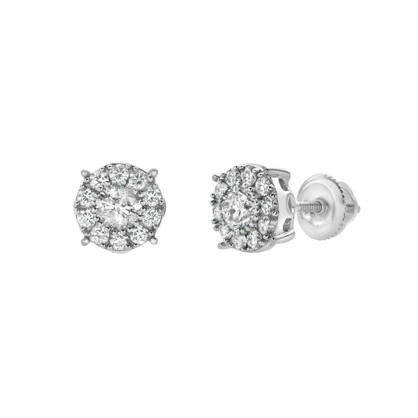 LuvMyJewelry Blazers 14K White Gold Diamond Stud Earrings - 0.48ct