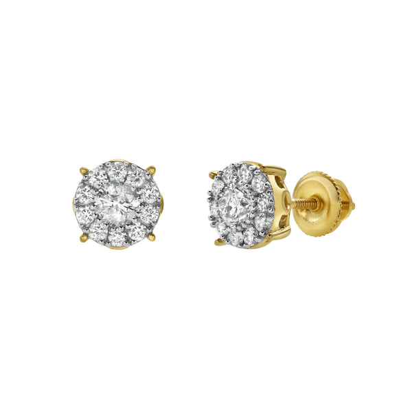 LuvMyJewelry Blazers 14K Yellow Gold Diamond Stud Earrings - 0.48ct