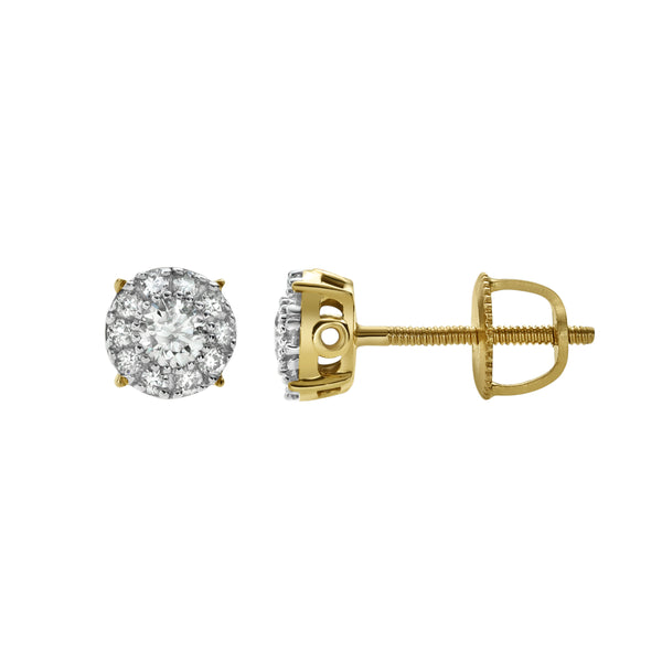 LuvMyJewelry Blazers M 14K Yellow Gold Diamond Stud Earrings - 0.35ct