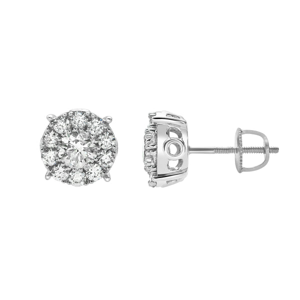LuvMyJewelry Blazers Prime 14K White Gold Diamond Stud Earrings - 1.11ct