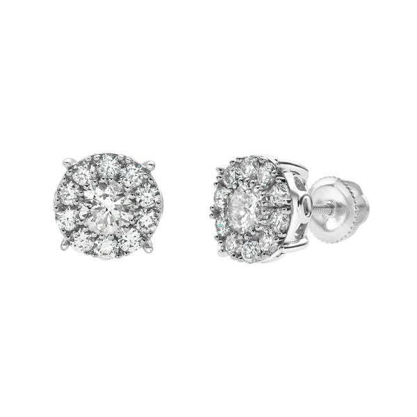 LuvMyJewelry Blazers Prime 14K White Gold Diamond Stud Earrings - 1.11ct