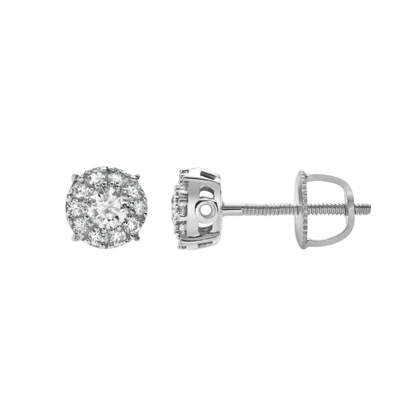 LuvMyJewelry Blazers S 14K White Gold Diamond Stud Earrings - 0.25ct