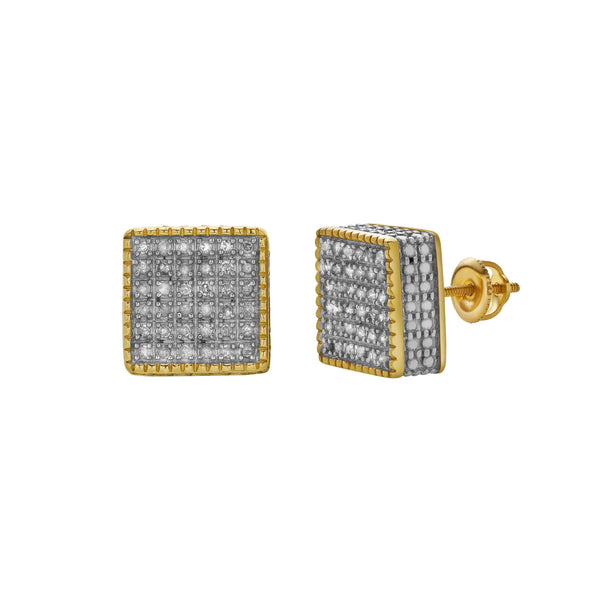 LuvMyJewelry Borboleta 10K Yellow Gold Diamond Unisex Earrings - 0.31 Cts