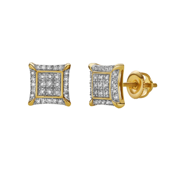 LuvMyJewelry Borrifar 10K Yellow Gold Diamond Unisex Earrings - 0.14 Cts
