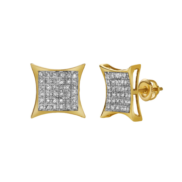 LuvMyJewelry Bravura 10K Yellow Gold Diamond Unisex Earrings - 0.27 Cts