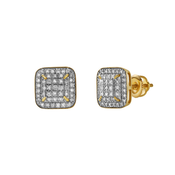 LuvMyJewelry Brisa 10K Yellow Gold Diamond Unisex Earrings - 0.23 Cts