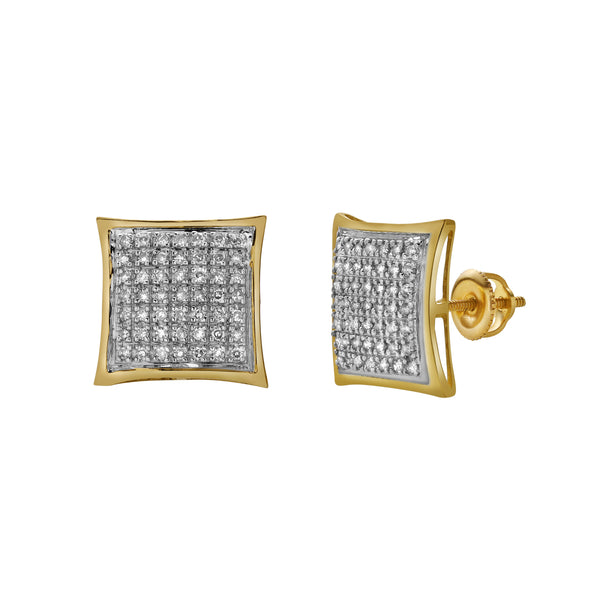 LuvMyJewelry Brotar 10K Yellow Gold Diamond Unisex Earrings - 0.26 Cts
