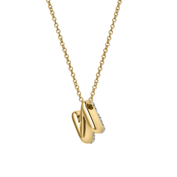 LuvMyJewelry Bubble Initial Diamond Letter Pendant In 14K Gold – N