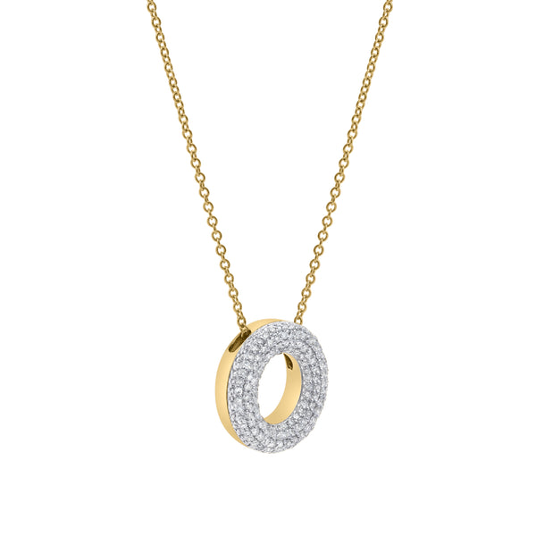 LuvMyJewelry Bubble Initial Diamond Letter Pendant In 14K Yellow Gold Big - O