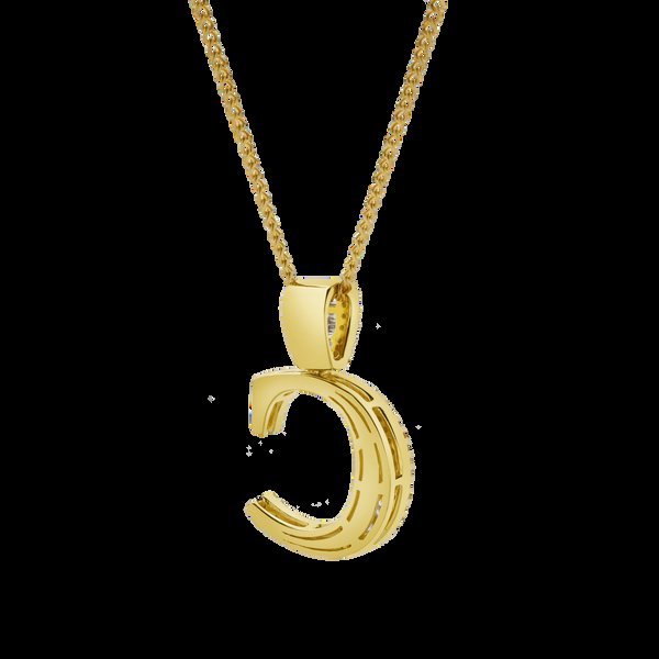LuvMyJewelry C Initial Diamond Pendant 10K Yellow Gold - 0.63 Carats