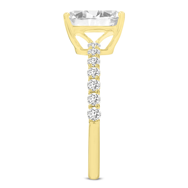 LuvMyJewelry Calista 14K Yellow Gold Emerald Lab Grown Diamond Engagement Ring - 2.41 Ct